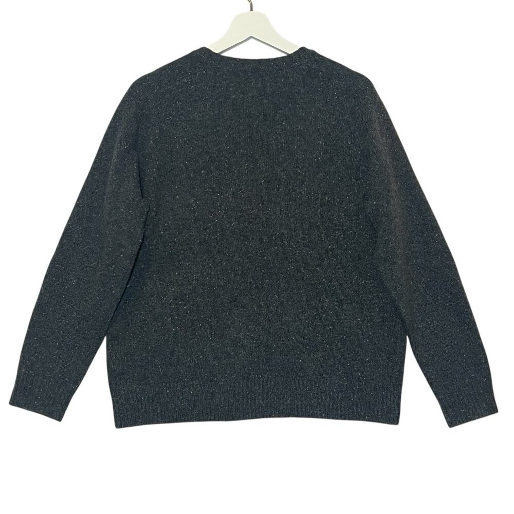 J Crew Women’s Lambswool Large Sweater Jeweled Donegal Pullover Gray Embellished - Picture 3 of 10